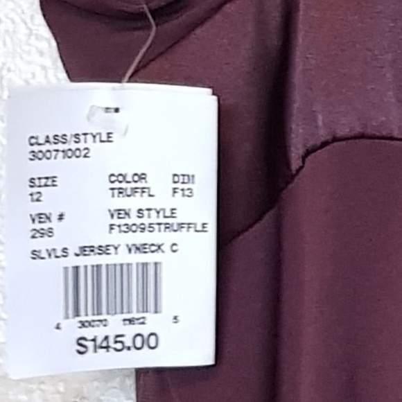 BRIDAL JERSEY V NECK DRESS W/NWT SIZE 12 (001) - Picture 4 of 5